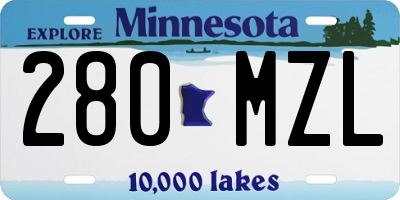 MN license plate 280MZL