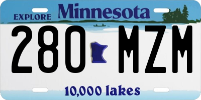 MN license plate 280MZM