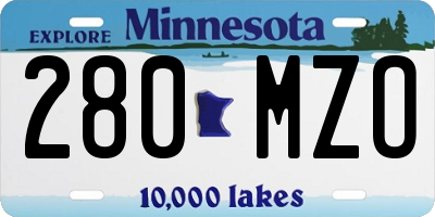 MN license plate 280MZO