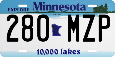 MN license plate 280MZP