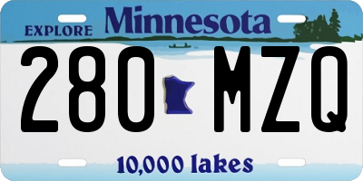 MN license plate 280MZQ