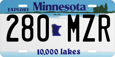MN license plate 280MZR