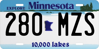 MN license plate 280MZS