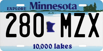 MN license plate 280MZX