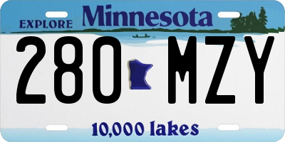MN license plate 280MZY