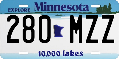 MN license plate 280MZZ