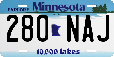 MN license plate 280NAJ
