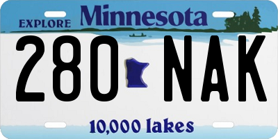MN license plate 280NAK