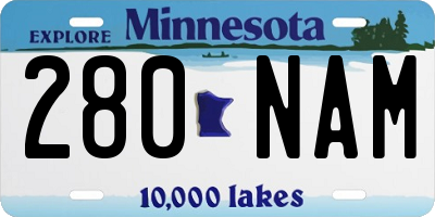 MN license plate 280NAM