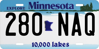 MN license plate 280NAQ