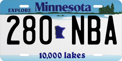 MN license plate 280NBA