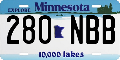 MN license plate 280NBB