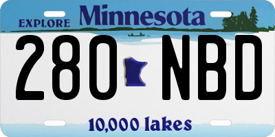 MN license plate 280NBD