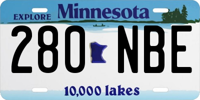 MN license plate 280NBE