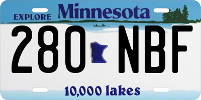 MN license plate 280NBF