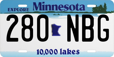 MN license plate 280NBG