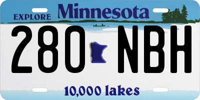 MN license plate 280NBH