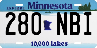 MN license plate 280NBI