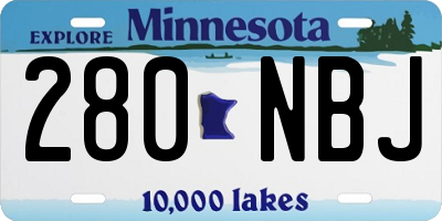 MN license plate 280NBJ