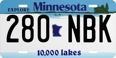 MN license plate 280NBK