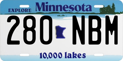 MN license plate 280NBM