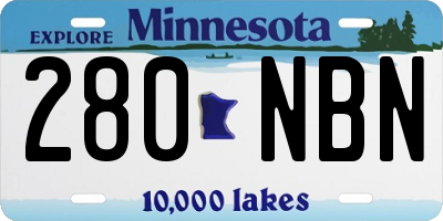 MN license plate 280NBN