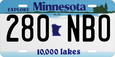 MN license plate 280NBO