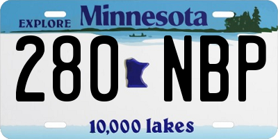 MN license plate 280NBP