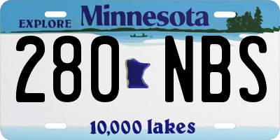 MN license plate 280NBS