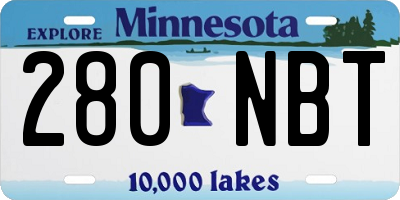MN license plate 280NBT