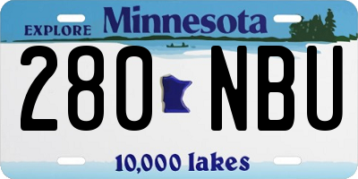 MN license plate 280NBU