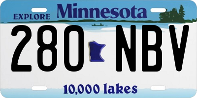 MN license plate 280NBV