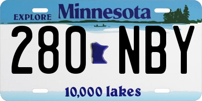 MN license plate 280NBY