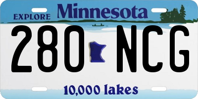 MN license plate 280NCG