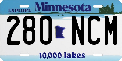 MN license plate 280NCM
