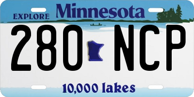 MN license plate 280NCP
