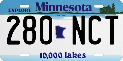MN license plate 280NCT