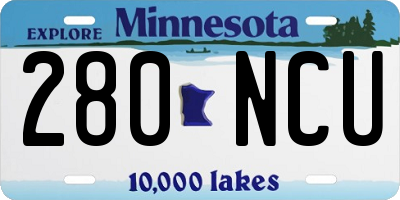 MN license plate 280NCU