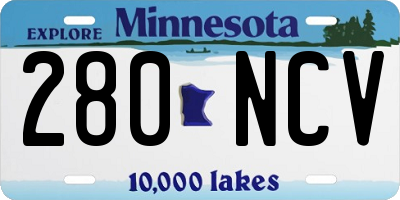 MN license plate 280NCV