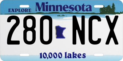 MN license plate 280NCX