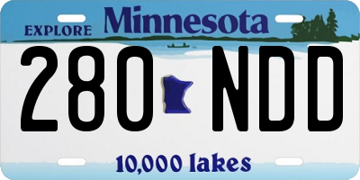 MN license plate 280NDD