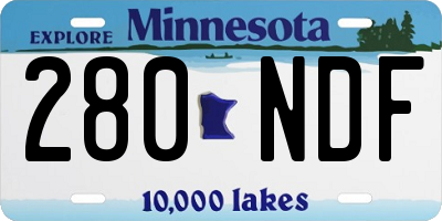 MN license plate 280NDF