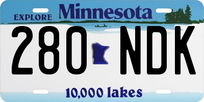 MN license plate 280NDK