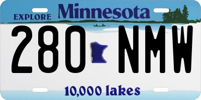 MN license plate 280NMW