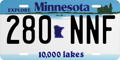 MN license plate 280NNF