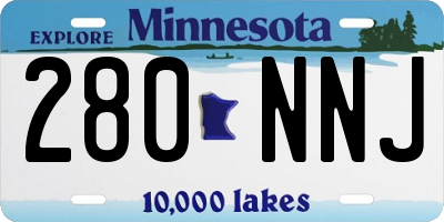 MN license plate 280NNJ