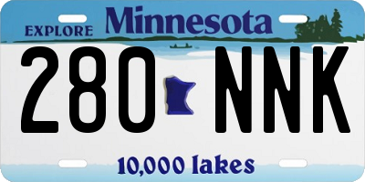 MN license plate 280NNK