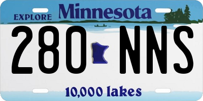 MN license plate 280NNS