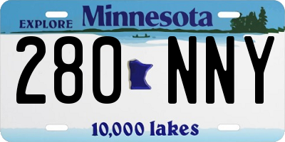 MN license plate 280NNY