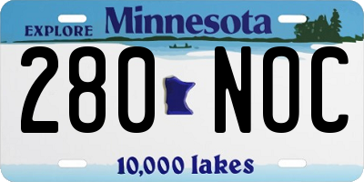 MN license plate 280NOC